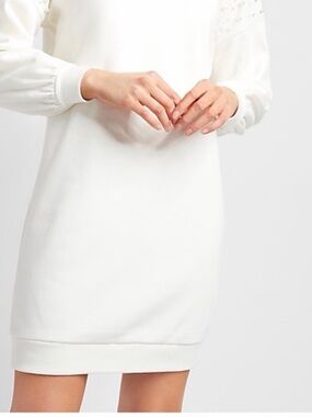 Express White Long Sleeve Dress
